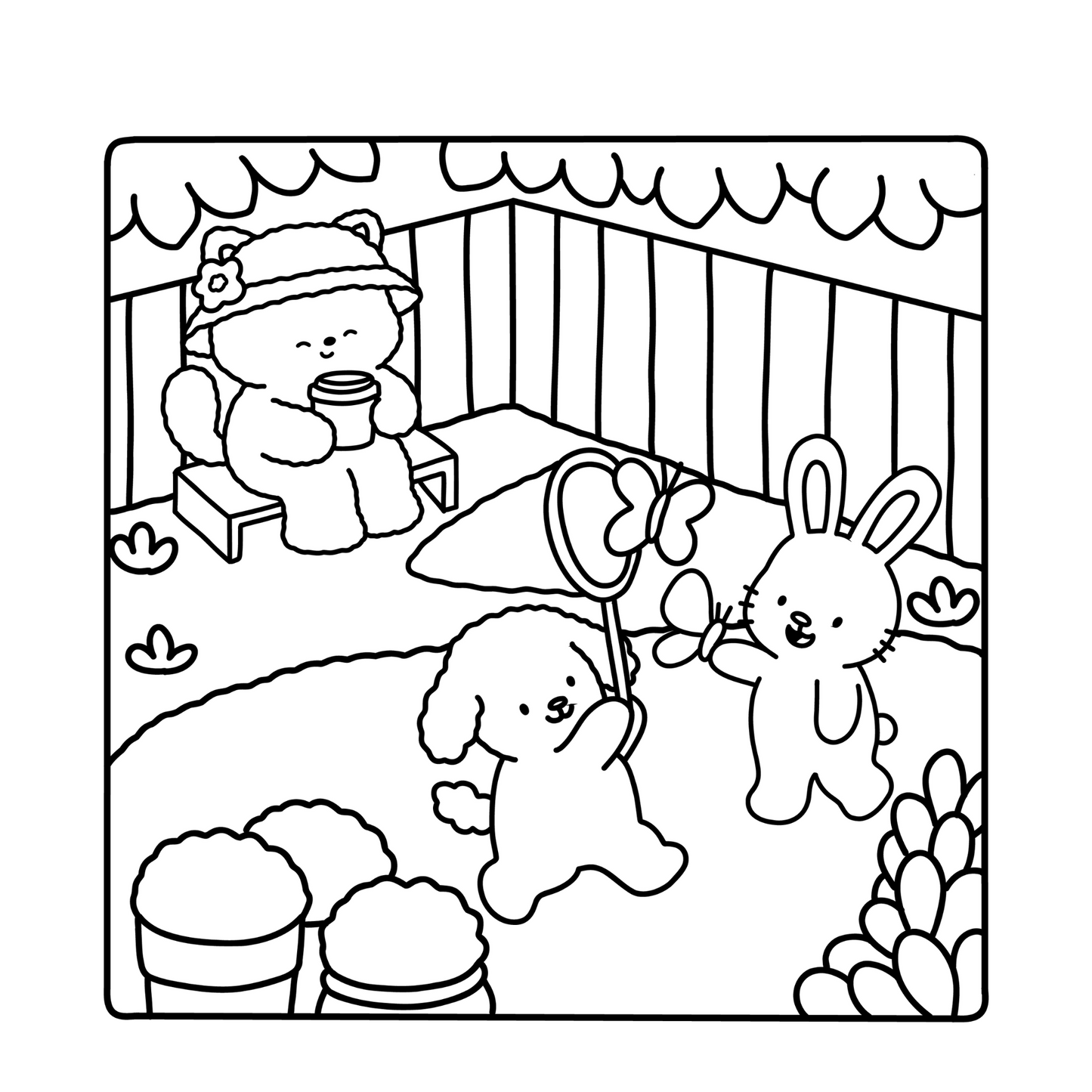 Cozy Animal Pals Coloring Book: Gardening Fun