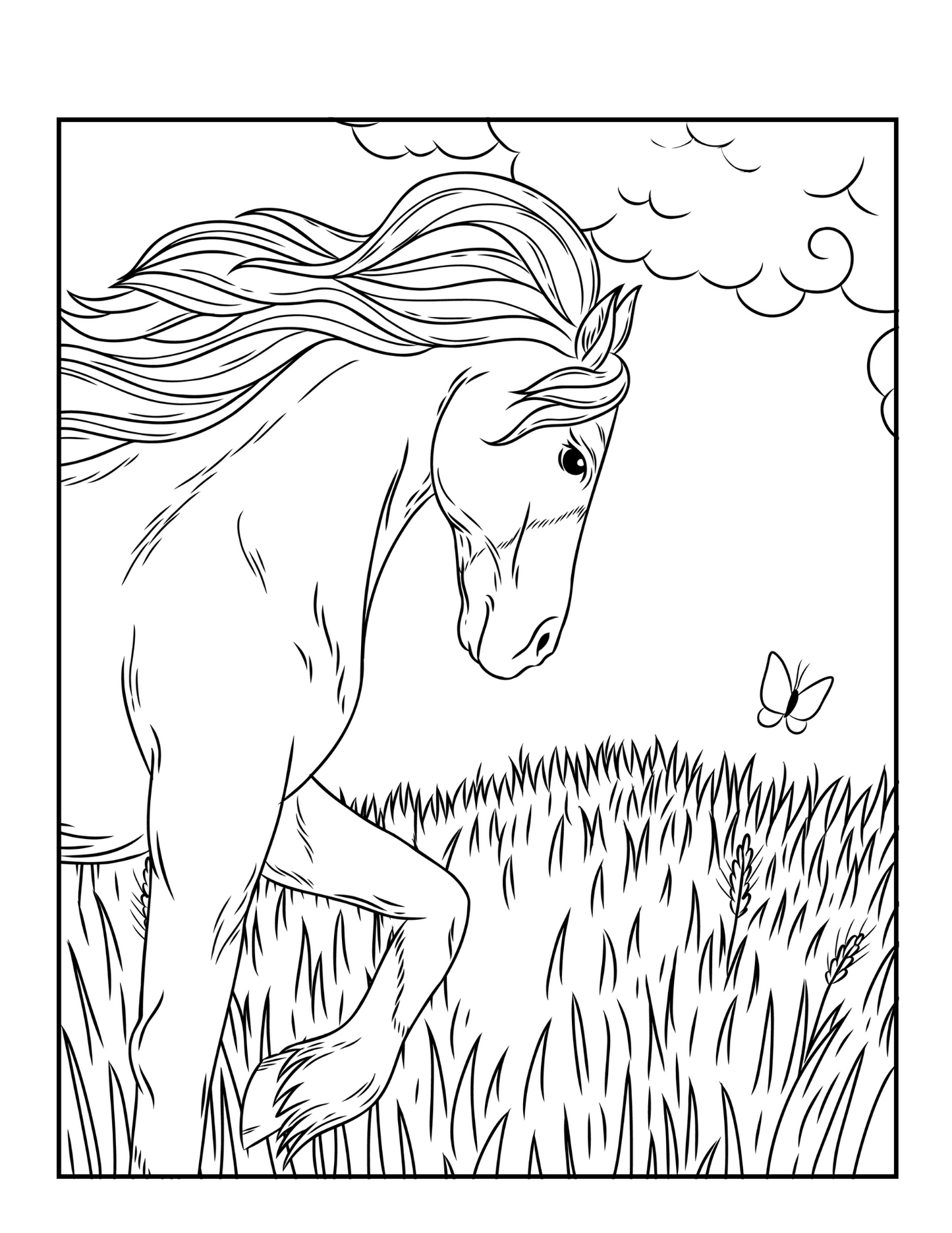 Grace in Motion: A Horse Coloring Book
