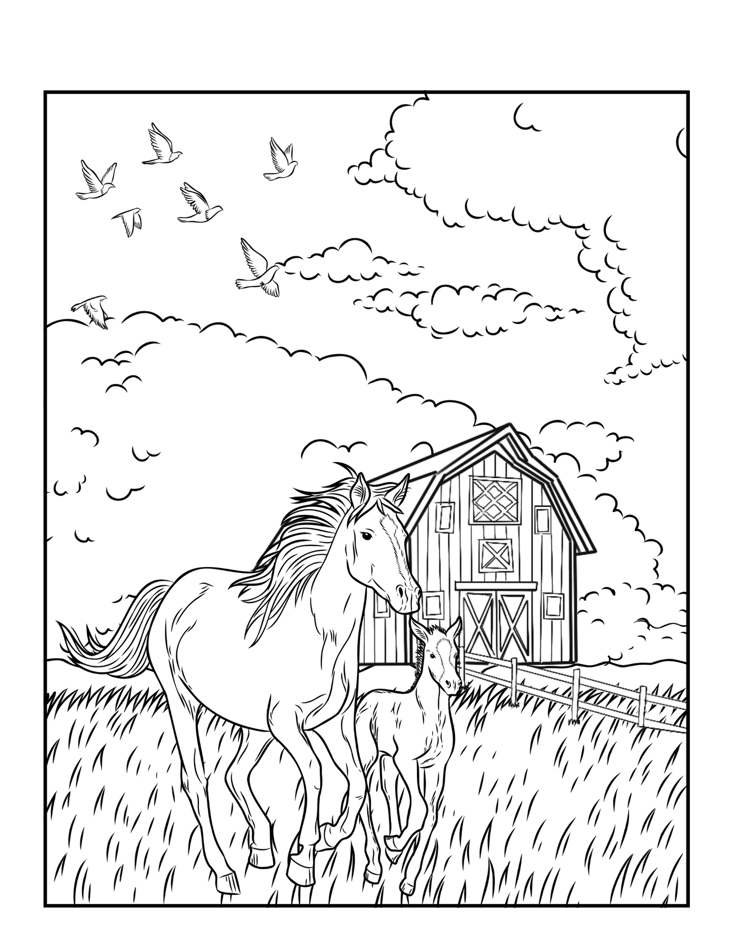 Grace in Motion: A Horse Coloring Book